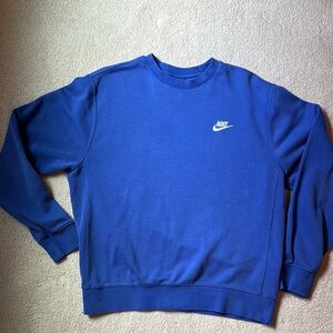 Nike Blue Crewneck Sweater with Iconic Swoosh